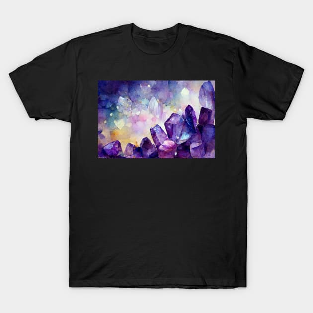 Purple Crystals T-Shirt by ElectricDream